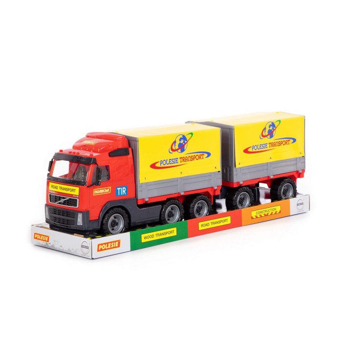 "Volvo", автомобиль бортовой тентовый с прицепом (в лотке)