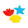 Формочки (краб №2 + морская звезда №2 + ракушка №2) (в пакете)