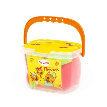 Набор посуды для кукол "Пикник "ТРИ КОТА" (21 элемент, в контейнере)