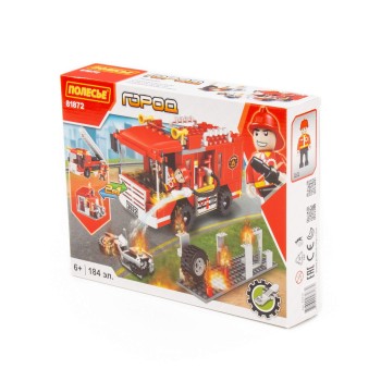Конструктор "Классик "Город. Пожарная часть-1.1" (184 элемента) (в коробке)