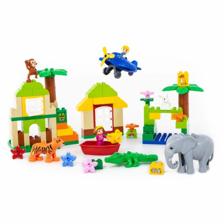 Конструктор "Макси" - "Зоопарк" (98 элементов) (в коробке)