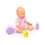 Пупс "Весёлый" (35 см) с соской + набор для купания (3 элемента) (в коробке)
