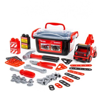 214-01 "MAMMOET", автомобиль-эвакуатор + конструкторский набор (36 элементов) (в контейнере)