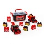 215-01 "MAMMOET", автомобиль-самосвал+автомобиль-эвакуатор+конструктор (10 элементов) (в контейнере)