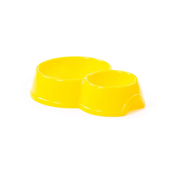 Миска для животных №9 двойная, 246х179 мм, 0,6 литра