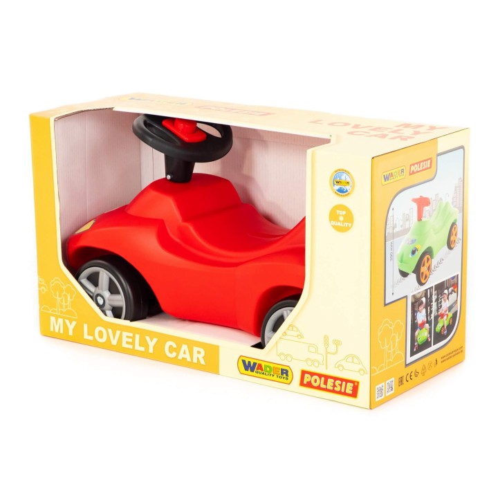 Каталка-автомобиль "Пожарная команда" со звуковым сигналом (в коробке)