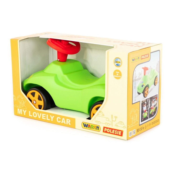 Каталка "Мой любимый автомобиль" со звуковым сигналом (зелёная) (в коробке)