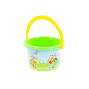 Ведро среднее с наклейкой "Три Кота"