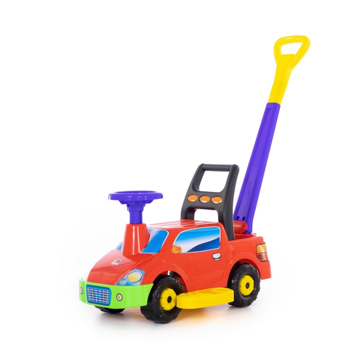 Автомобиль-каталка "Пикап" с ручкой - №4 (красный)