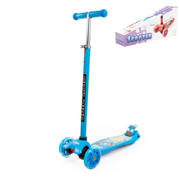 #0072 Детский самокат (с наклейкой V1) (голубой) (в коробке)