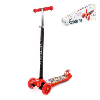 #0072 Детский самокат (с наклейкой V2) (красно-чёрный)