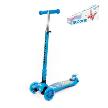 #0072C Детский самокат (со складной ручкой) (с наклейкой V1) (голубой)