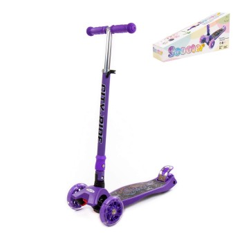 #0072C Детский самокат (со складной ручкой) (с наклейкой V2) (фиолетовый)