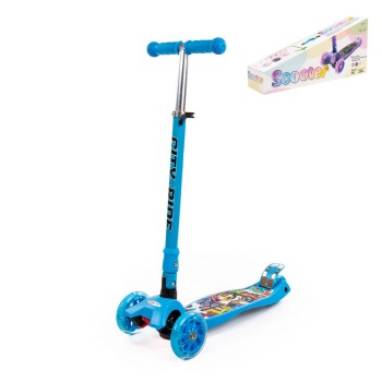 #0072C Детский самокат (со складкой ручкой) (с наклейкой V2) (голубой)