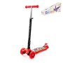 #0072C Детский самокат (со складной ручкой) (с наклейкой V2) (красно-чёрный)