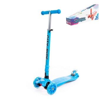 # 0072C Детский самокат (со складной ручкой) (голубой) (в коробке)