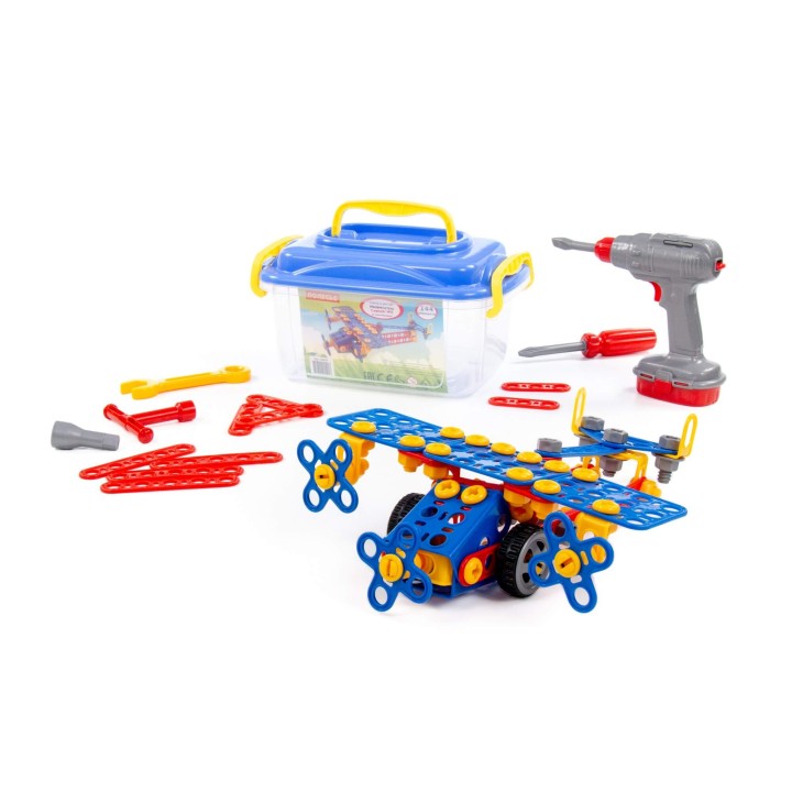 Конструктор "Изобретатель" - "Самолёт №2" (144 элемента) (в контейнере)