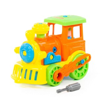 Конструктор-транспорт "Паровоз" (в сеточке)