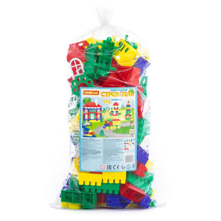 Конструктор "Строитель" (Гигант, 175 элементов) (в мешке)