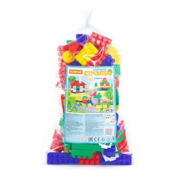 Конструктор "Строитель" (Средний, 95 элементов) (в мешке)