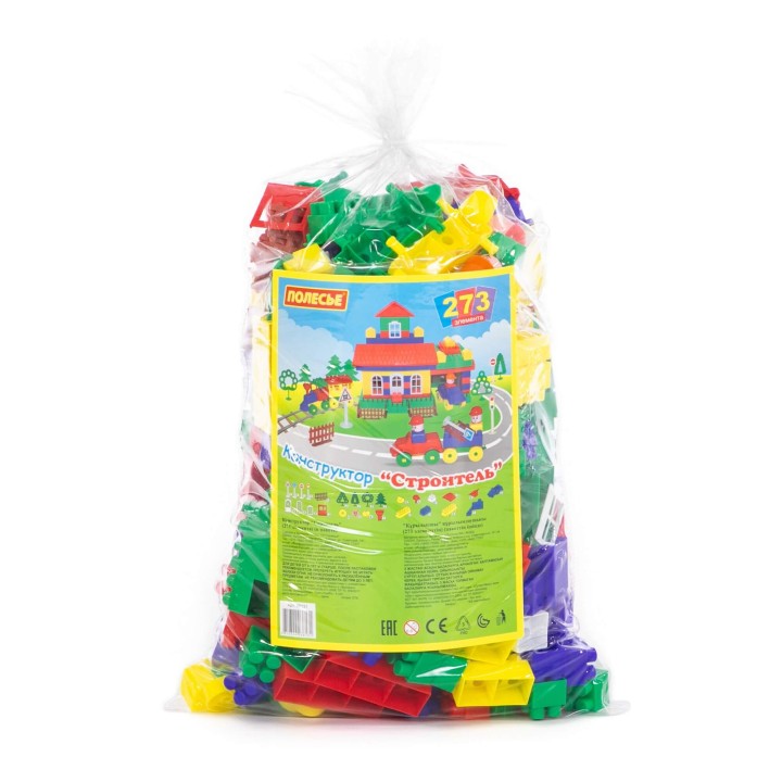 Конструктор "Строитель" (273 элемента) (в пакете)