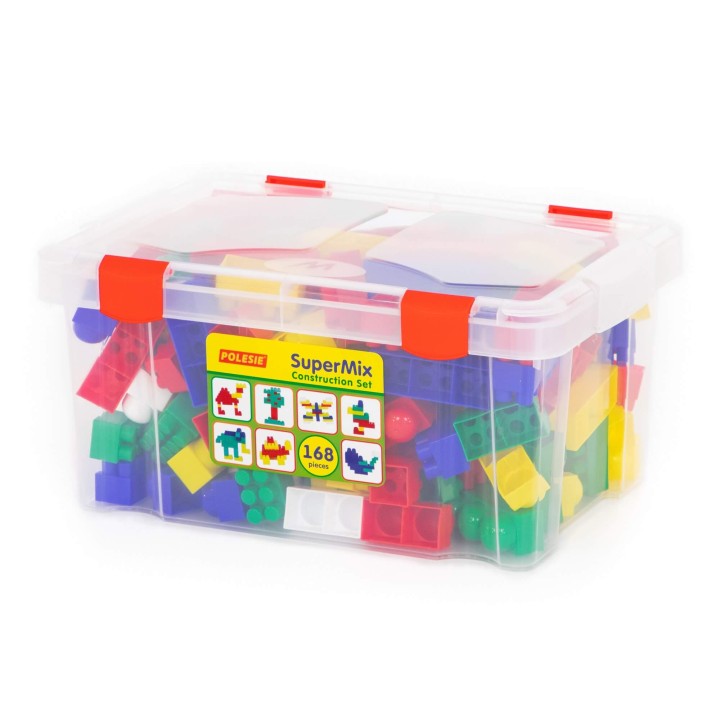 Конструктор "Супер-микс" (168 элементов) (в контейнере)