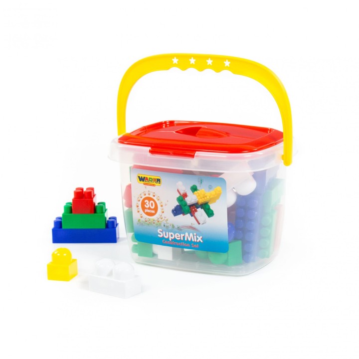 Конструктор "Супер-Микс" (30 элементов) (в ведёрке)