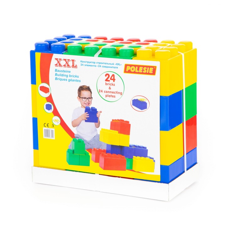 Конструктор строительный "XXL", 24 элемента + соединитель (24 элемента)