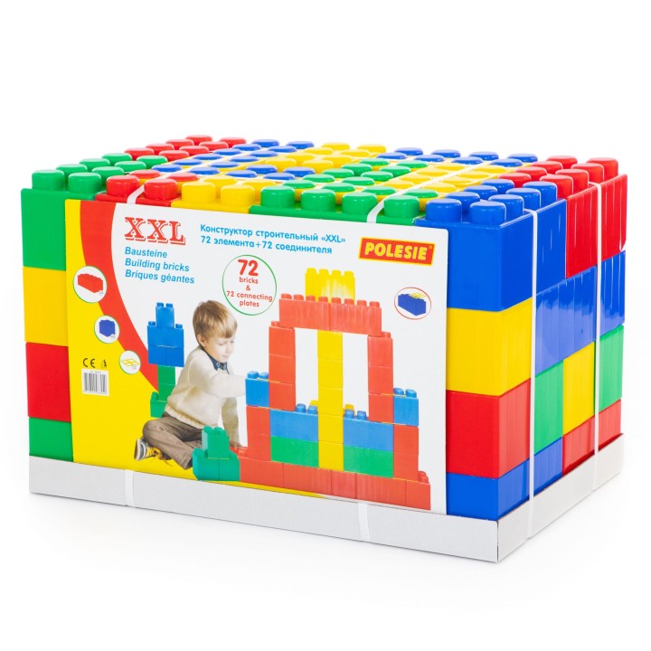Конструктор строительный "XXL", 72 элемента + соединитель (72 элемента)
