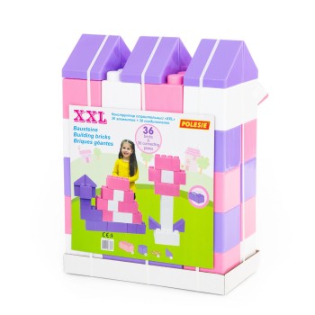 Конструктор строительный "XXL", 36 элементов (v2) + соединитель (30 элементов)