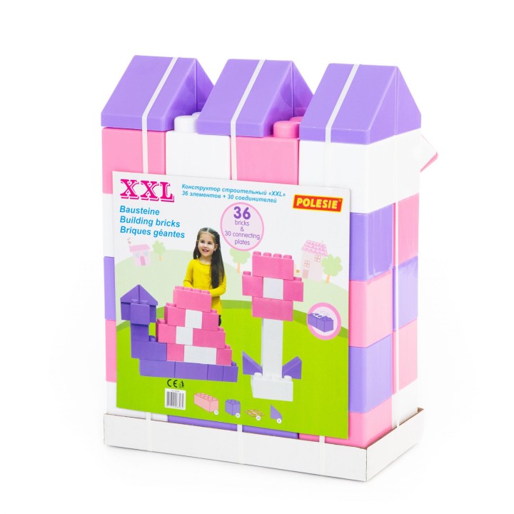 Конструктор строительный "XXL", 36 элементов (v2) + соединитель (30 элементов)