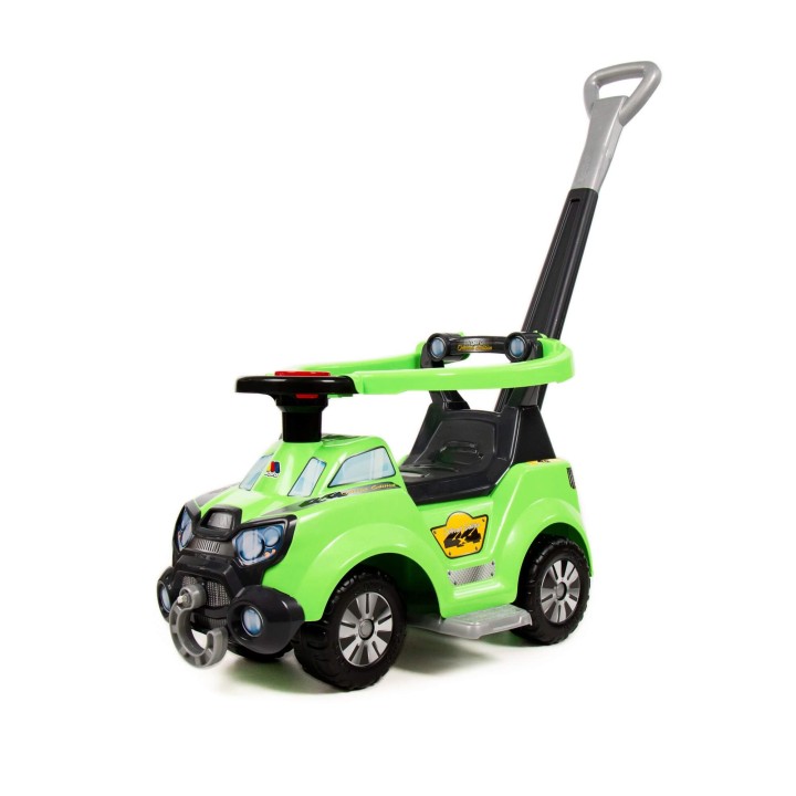 Каталка-автомобиль "Sokol" с ручкой, подножкой и ограждением (со звуковым сигналом)