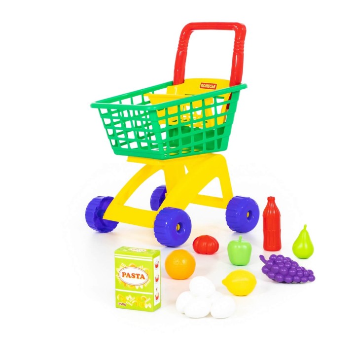 Тележка для маркета + набор продуктов №8 (12 элементов)