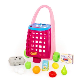 Забавная тележка + набор продуктов (11 элементов)