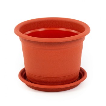 Горшок цветочный "Ксения" №1 с поддонником - 0,25 л (коричневый)