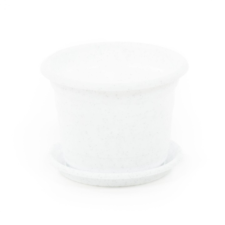 Горшок цветочный "Ксения" №1 с поддонником - 0,25 л (мраморный)