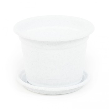 Горшок цветочный "Ксения" №2 с поддонником - 0,45 л (мраморный)