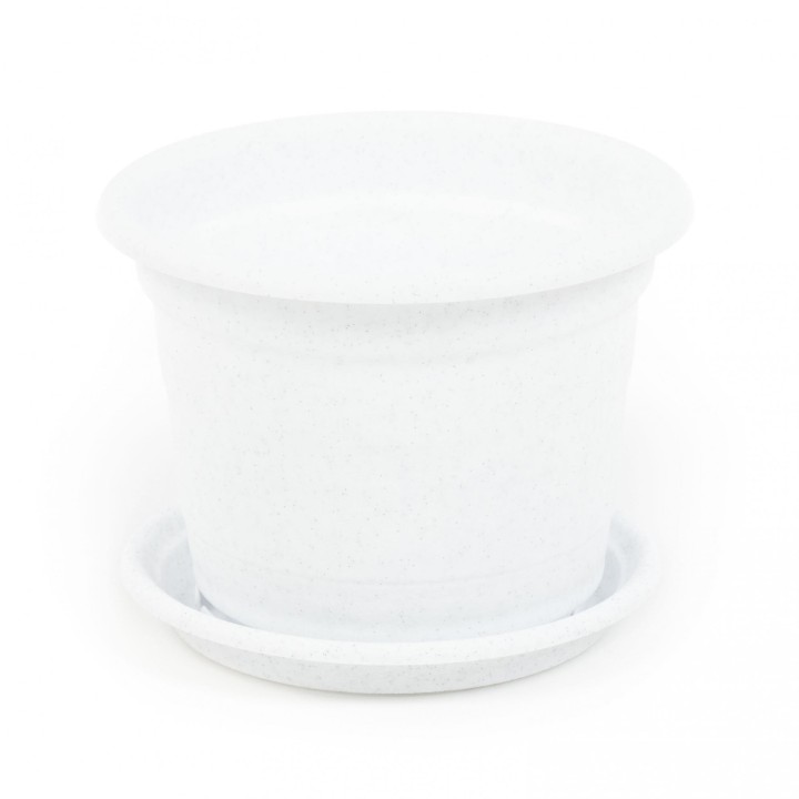 Горшок цветочный "Ксения" №2 с поддонником - 0,45 л (мраморный)