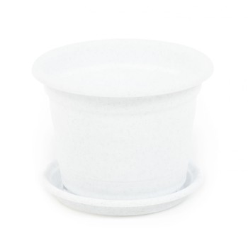 Горшок цветочный "Ксения" №4 с поддонником - 1,25 л (мраморный)