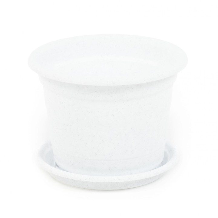 Горшок цветочный "Ксения" №4 с поддонником - 1,25 л (мраморный)