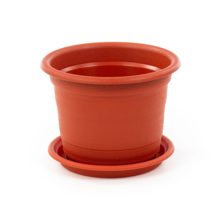 Горшок цветочный "Ксения" №5 с поддонником - 2 л (коричневый)