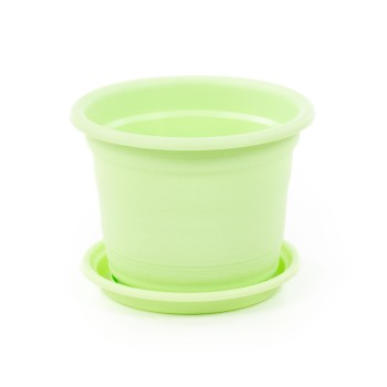 Горшок цветочный "Ксения" №5 с поддонником - 2 л (бледно-зелёный)