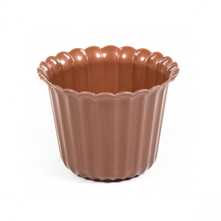 Горшок цветочный "Виола" Ø97 мм, h=74 мм - 0,25 л (коричневый-перламутр)