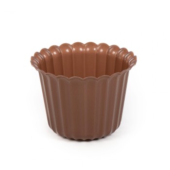 Горшок цветочный "Виола" Ø126 мм, h=93 мм - 0,5 л (коричневый-перламутр)