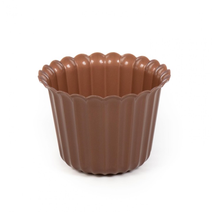 Горшок цветочный "Виола" Ø126 мм, h=93 мм - 0,5 л (коричневый-перламутр)