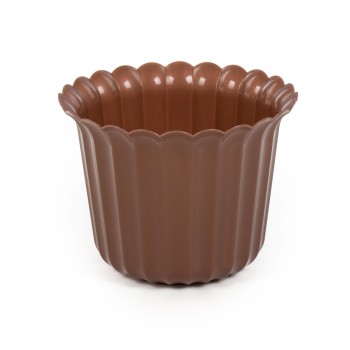 Горшок цветочный "Виола" Ø156 мм, h=110 мм - 1 л (коричневый-перламутр)