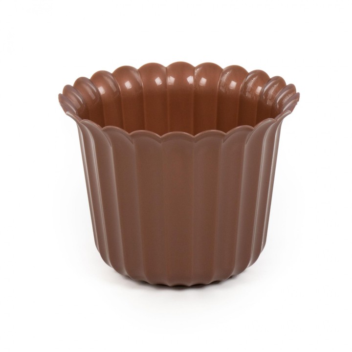 Горшок цветочный "Виола" Ø156 мм, h=110 мм - 1 л (коричневый-перламутр)