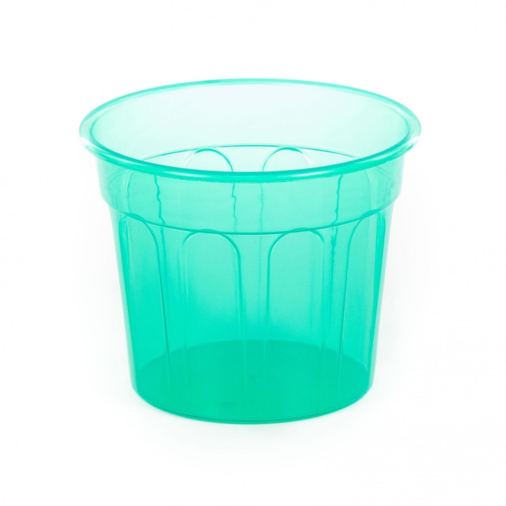 Горшок цветочный "Полина" Ø140 мм - 1 л (прозрачно-зелёный)