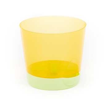 Горшок цветочный №1 с поддонником, 1,4 литра (прозрачно-жёлтый)