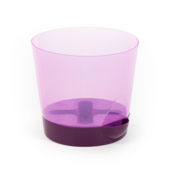 Горшок цветочный №2 с поддонником, 1,4 литра (прозрачно-фиолетовый)